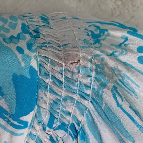 Lilly Pulitzer Women’s Blue White Silk La Via es Loca Elsa Blouse Size Small - Picture 10 of 14